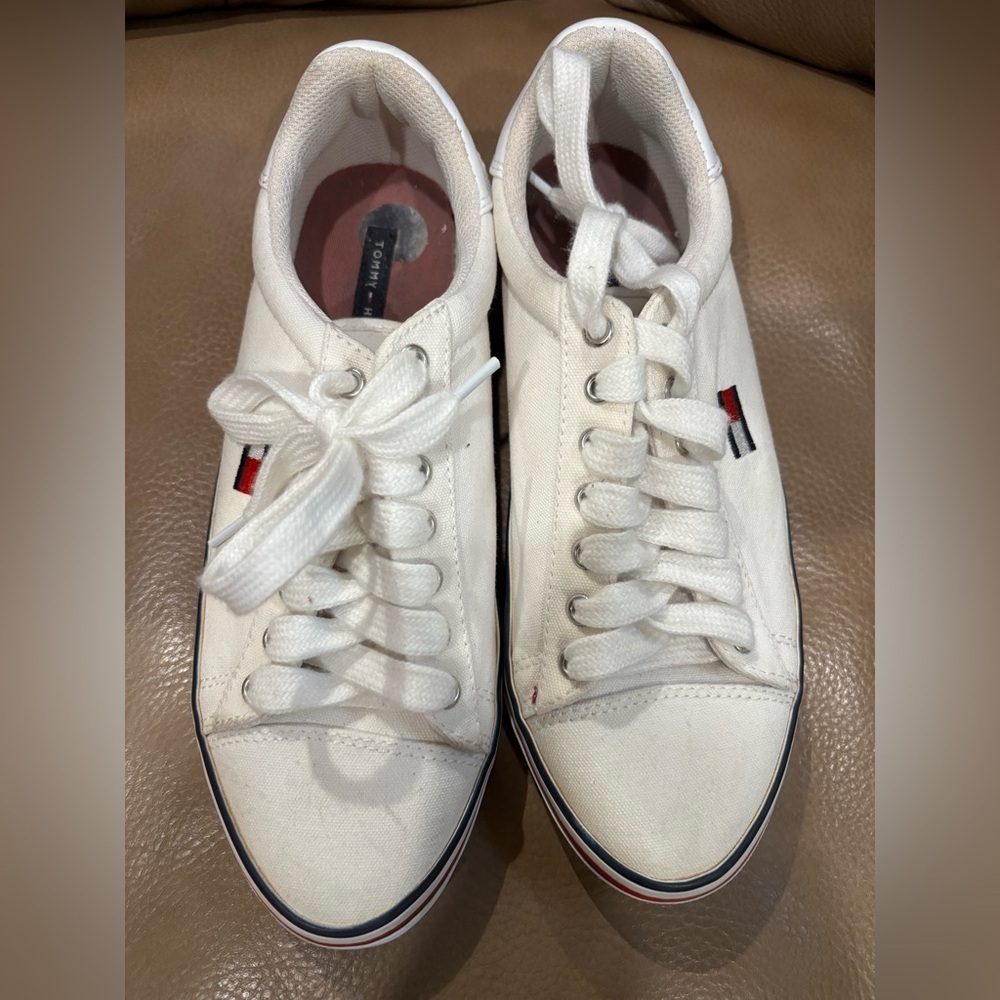 Tommy Hilfiger White Canvas Sneakers for Men
